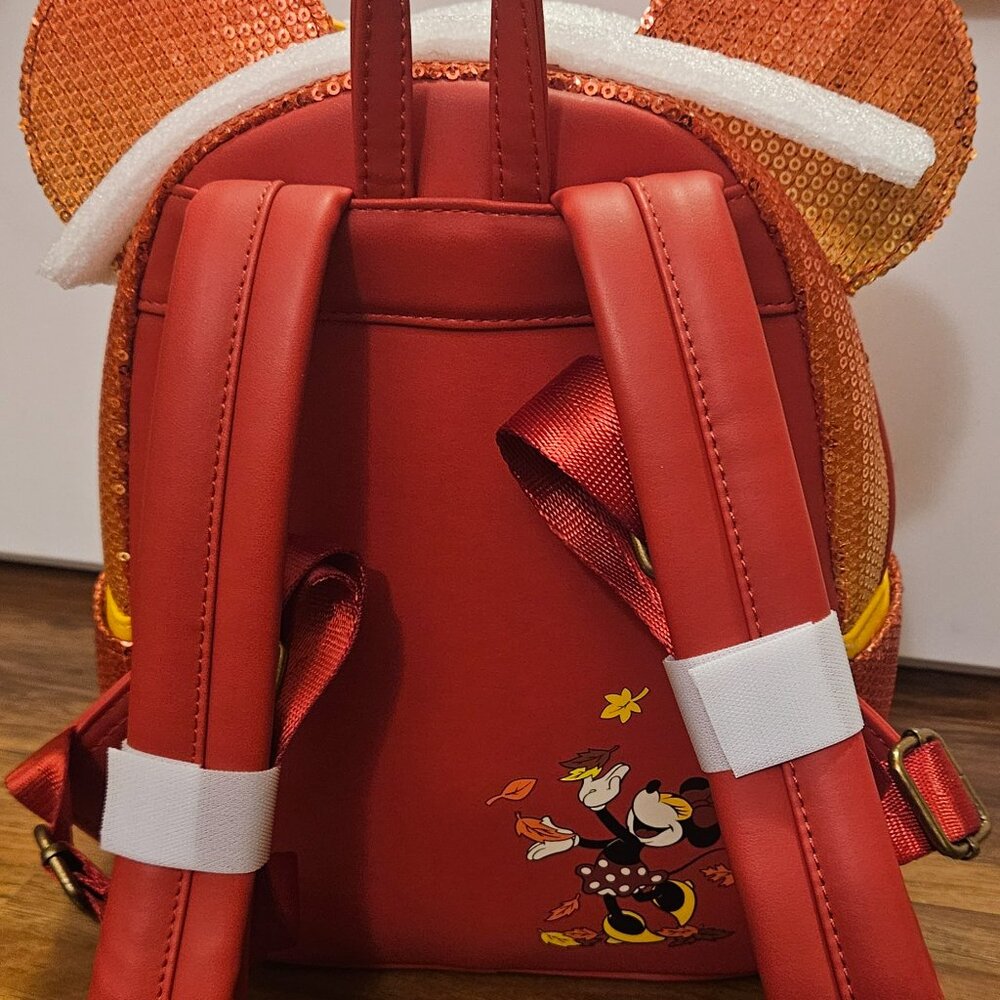 EUC Disney Ombre Fall Loungefly Set of Backpack Wallet and Ears - Picture 3 of 9